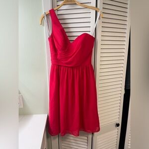 Alfred Angelo One-Shoulder Fuchsia Cocktail Dress